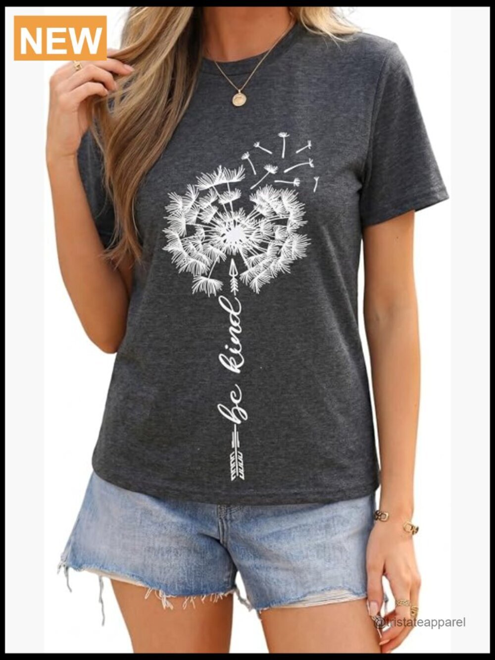 Graphic Tee Short Sleeve Crew Neck Floral T-Shirt Loose Fit